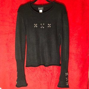 Hot Topic Blest Safety Pin Sweater with Thumb Holes